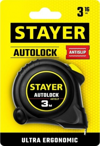 Рулетка STAYER АutoLock 3 / 16мм с автостопом [2-34126-03-16_z02]