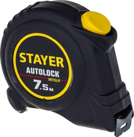 Рулетка STAYER АutoLock 7.5 / 25мм с автостопом [2-34126-07-25_z02]