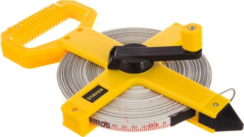 Рулетка STAYER GEOMax мерная лента "master" фиберглассовое полотно, 50м [3418-50]