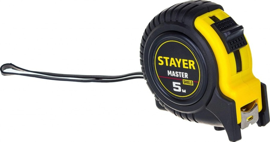 Рулетка STAYER MASTER 5м / 19мм в ударостойком обрезиненном корпусе [34025-05_z01]