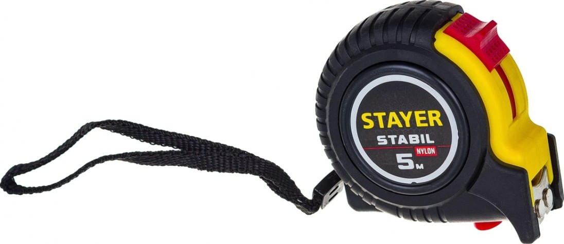 Рулетка STAYER STABIL 10м / 25мм профессиональная в ударостойком обрезин [34131-10_z02]