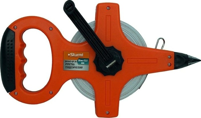 Рулетка Sturm 2010-07-GP-30 геодезическая 30 м, фибергласс Рулетка Sturm 2010-07-GP-30 геодезическая 30 м, фибергласс