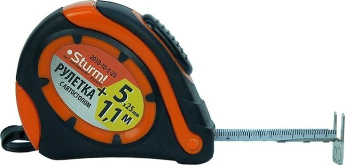 Рулетка Sturm 2010-10-5-25 5x25мм (+1м) магнит