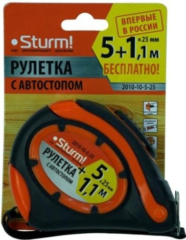 Рулетка Sturm 2010-10-5-25 5x25мм (+1м) магнит
