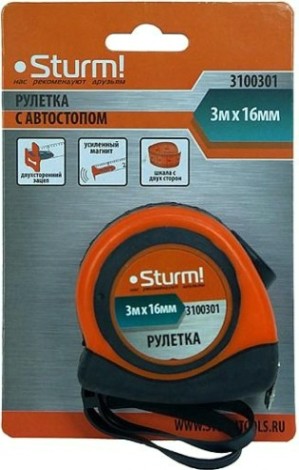 Рулетка Sturm 3 100 301 3мх16мм [3100301]