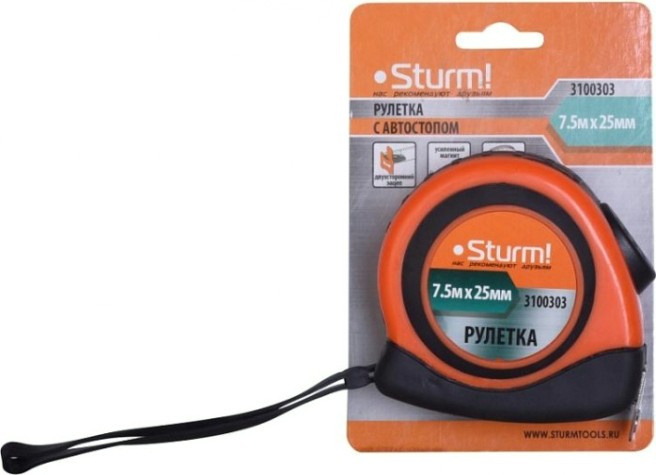 Рулетка Sturm 3 100 303 7,5мх25мм [3100303]