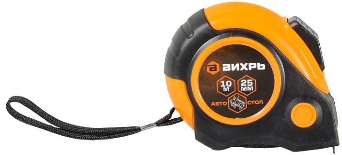 Рулетка ВИХРЬ 10мх25мм автостоп [73/11/1/6]