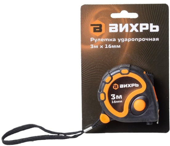 Рулетка ВИХРЬ 3мх16мм [73/11/1/1]