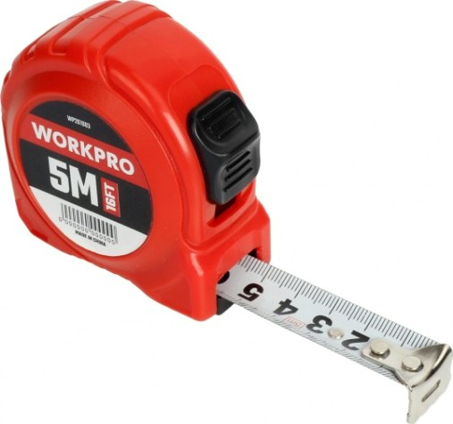 Рулетка WORKPRO WP261003 пластмассовая 5мх19мм