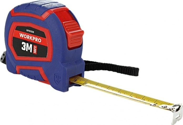 Рулетка WORKPRO WP261008 пластмассовая 3мх16мм самоблокирующаяся нейлон