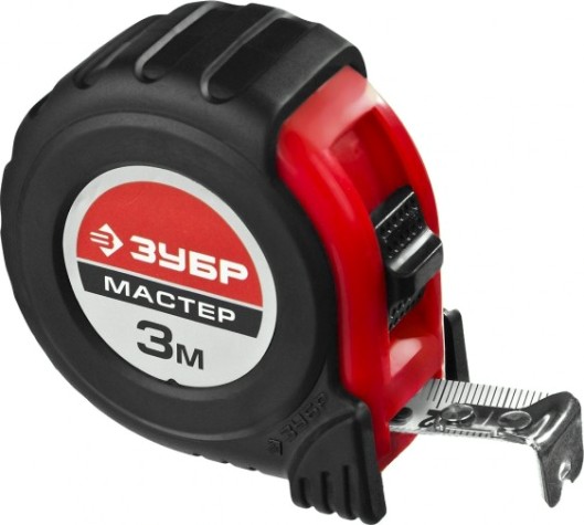 Рулетка ЗУБР МАСТЕР 3м / 16мм с ударостойким обрезиненным корпусом [34055-03-16_z02]