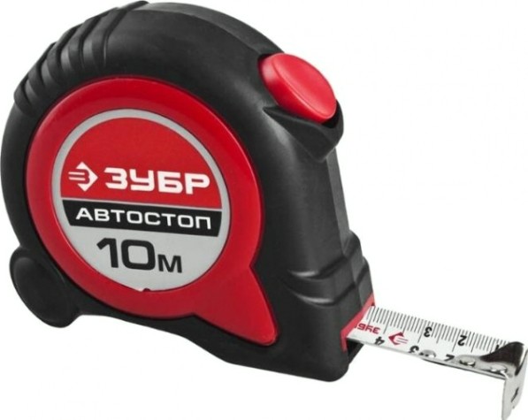 Рулетка ЗУБР МАСТЕР автостоп 10м / 25мм с автостопом и ударостойким об [34052-10-25_z01]