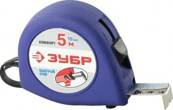 Рулетка ЗУБР СТАНДАРТ 5м / 19мм с ударостойким корпусом (abs) и противос [34016-5]