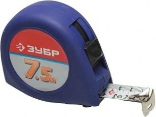 Рулетка ЗУБР СТАНДАРТ 7.5м / 25мм с ударостойким корпусом (abs) и против [34016-8]