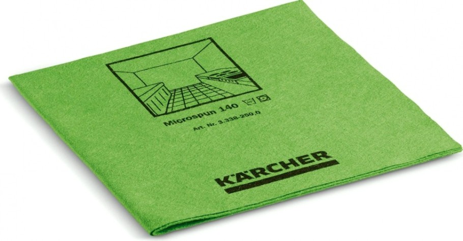 Салфетка протирочная KARCHER MICROSPUN из микроволокна (10 шт), зеленая [3.338-250.0]