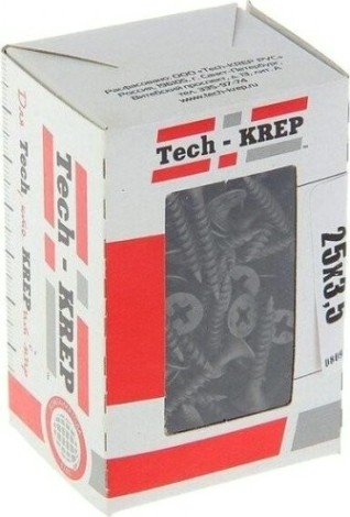 Саморез Tech-KREP 3,5 х 25 (коробка 200 шт.) с частым шагом для гипсокартона [102129]
