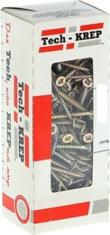 Саморез Tech-KREP 4,0 х 12 (уп. 200 шт.) универсальный, желтый [102239]