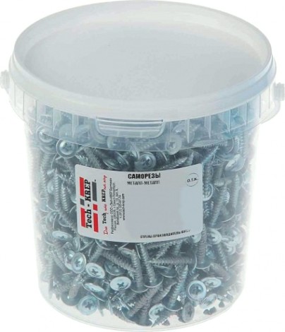 Саморез Tech-KREP 4,2 х 13 (ведро 1000 шт.) с прессшайбой, острый [100100]