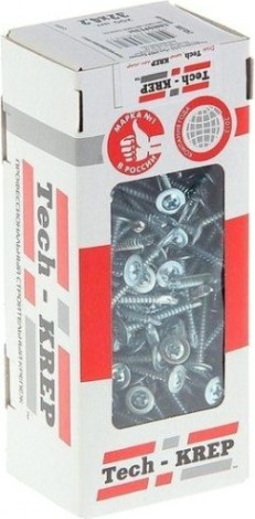 Саморез Tech-KREP 4,2 х 19 (коробка 200 шт.) с прессшайбой со сверлом [102150]