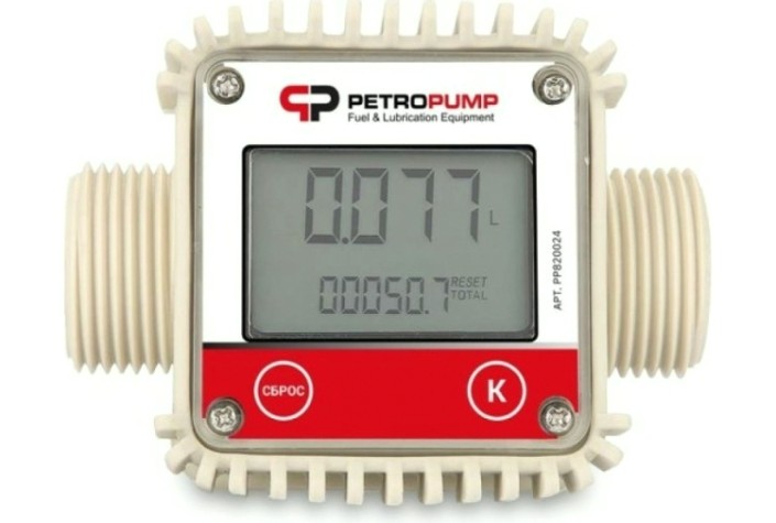 Счетчик электронный для дт, бензина и мочевины Petropump K24 bsp (m) 1" [PP820024]