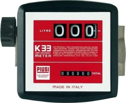 Счетчик механический PIUSI K 33 ver.В дизель- 3-х разрядный для отпуска топлива 000551000 [000551000]
