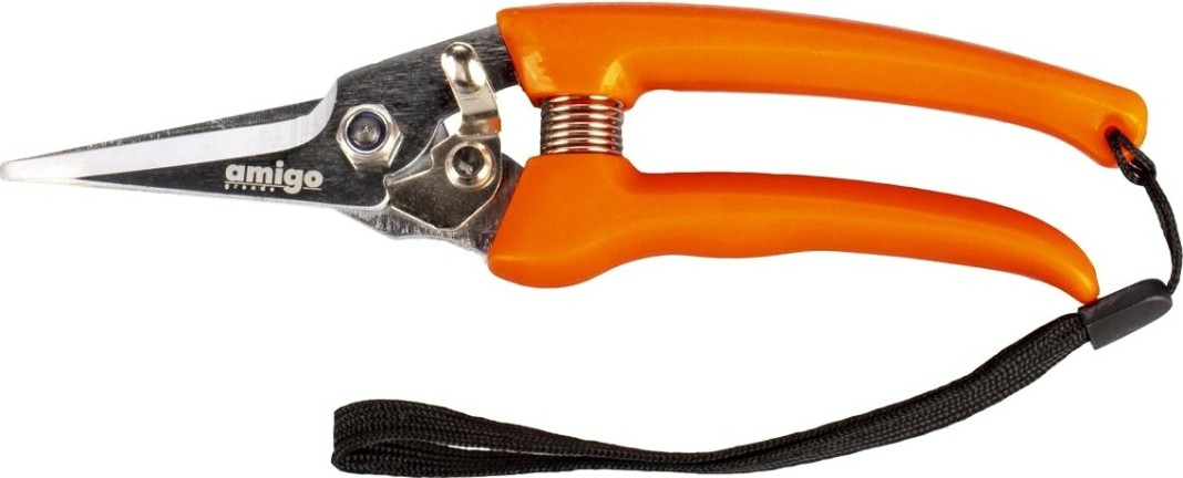 Секатор Amigo для срезания плодов и резки пластиковой проволоки, лезвие из стали sk-5 [76404]