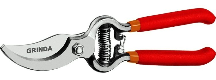 Секатор GRINDA G-5 G-5 цельнокованый, плоскостной, 210мм [423105]