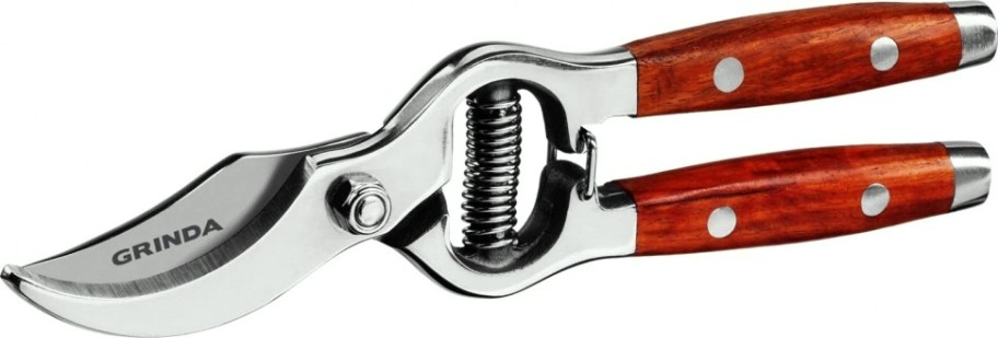 Секатор GRINDA PRO Line P-15 цельнокованый, деревянные рукоятки 210 мм [423415]