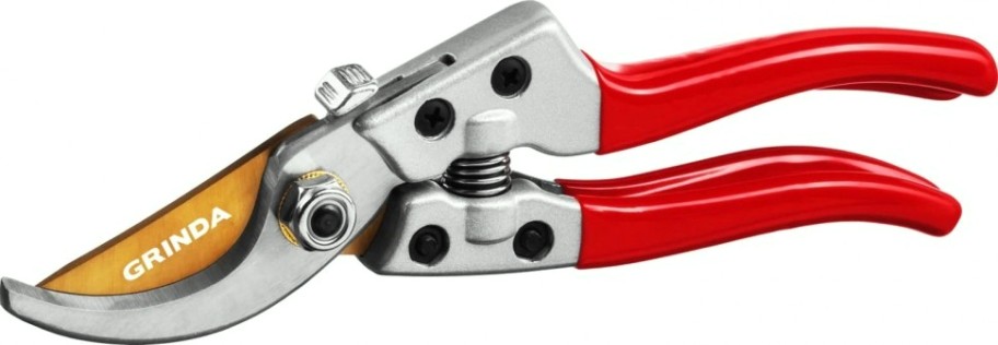 Секатор плоскостной GRINDA G-13 с алюминиевыми рукоятками, 205 мм [423113]