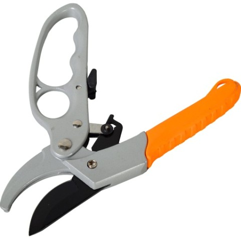 Секатор ВИХРЬ 73/7/3/3 пружина,храповый механизм,тефлоновое покр.,металл.