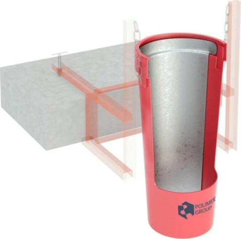 Секция мусоропровода POLIMER GROUP «Профи» красная, усиленная (с цепями) [SMY15]