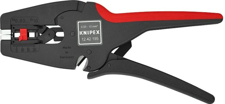 Съемник изоляции диэлектрический KNIPEX 1242195SB multistrip, 195 мм, рукоятки с зоной мягкого пласт [KN-1242195SB]