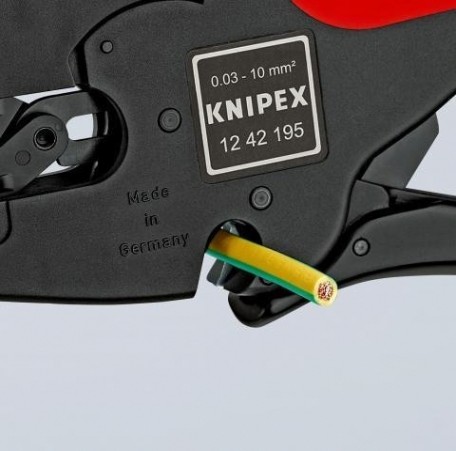 Съемник изоляции диэлектрический KNIPEX 1242195SB multistrip, 195 мм, рукоятки с зоной мягкого пласт [KN-1242195SB]