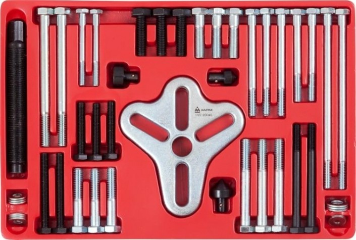 Съемник шкивов, 25-100 мм МАСТАК 103-20046 46 предметов