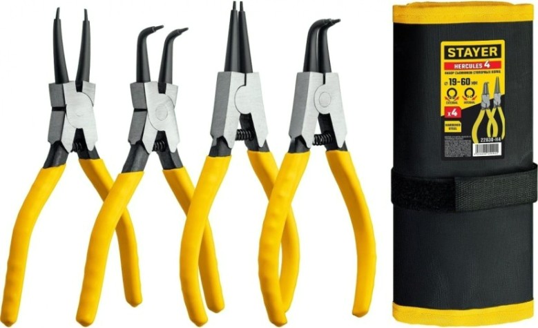 Съемник стопорных колец STAYER HERCULES-4 набор 4 шт., 160 мм [22830-H4]