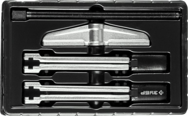 Съемник ЗУБР Профессионал раздвижной 2-захватный с тонкими захватами, 215 мм [43313-160-215]