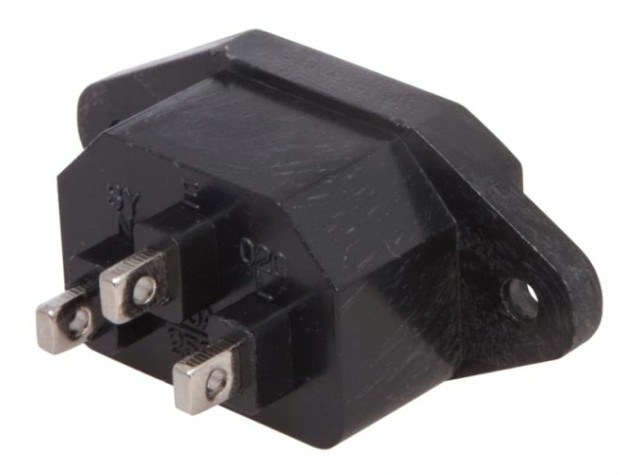 Сетевое гнездо REXANT 11-0001 на корпус ("папа" контакт) (уп. 25 штук)