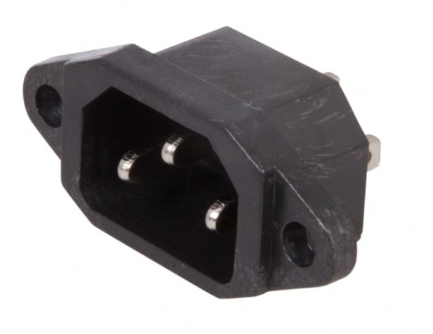 Сетевое гнездо REXANT 11-0001 на корпус ("папа" контакт) (уп. 25 штук)