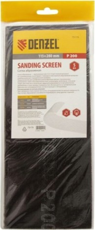 Сетка шлифовальная Denzel 75 179 p 200, 115х280 мм, 5 шт. [75179]