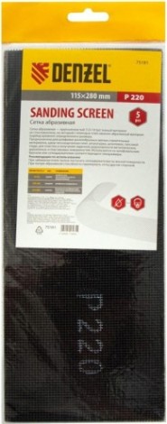 Сетка шлифовальная Denzel 75 181 p 220, 115х280 мм, 5 шт. [75181]