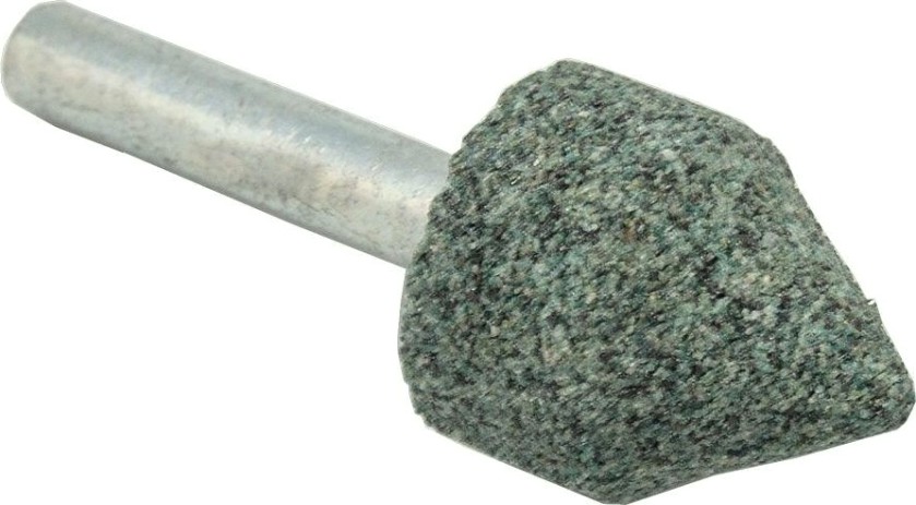 Шарошка алмазная ПРАКТИКА карбид кремния, цилиндрическая заостренная 18х22 мм, хвост 6 мм [641-336]