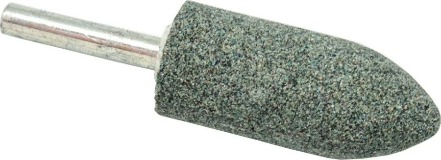 Шарошка алмазная ПРАКТИКА карбид кремния, цилиндрическая заостренная 22х50 мм, хвост 6 мм [641-343]