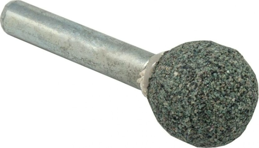 Шарошка алмазная ПРАКТИКА карбид кремния, шарообразная 16 мм, хвост 6мм [641-282]