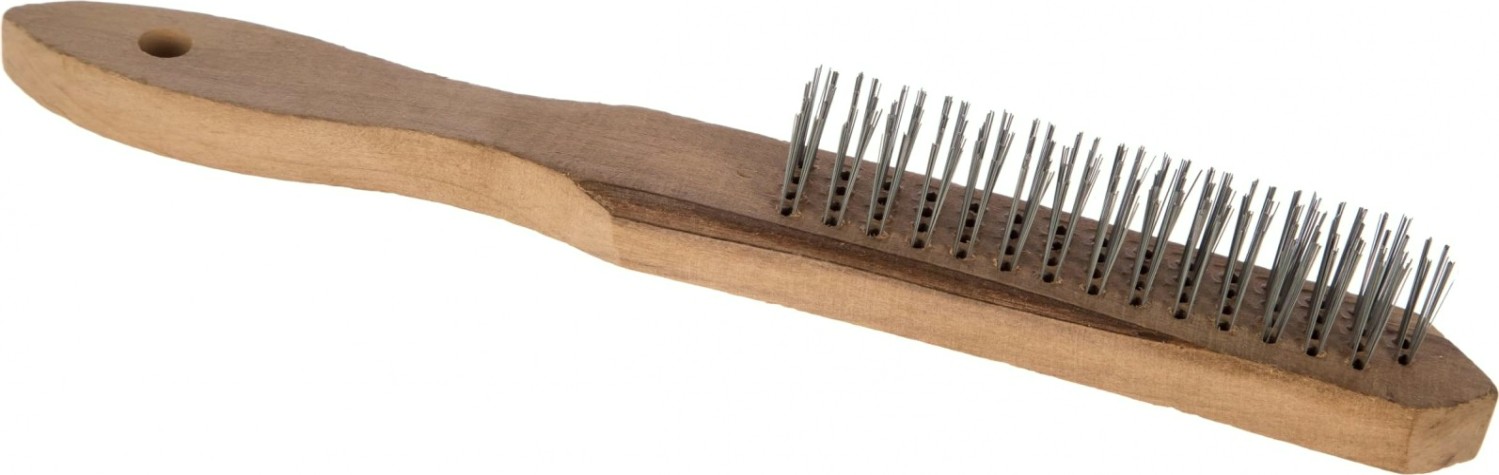 Щетка Biber 70940 4-рядная, стальная с деревянной ручкой [Тов-076237]