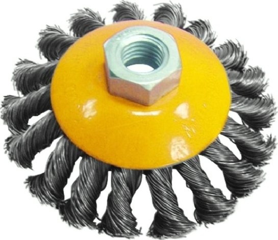 Щетка для УШМ Biber 70 977 дисковая витая 100мм [тов-076222]