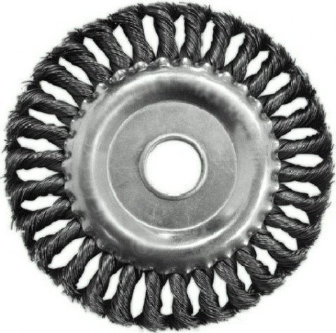 Щетка для УШМ Biber 70 981 дисковая витая 100мм с переходниками [тов-076229]