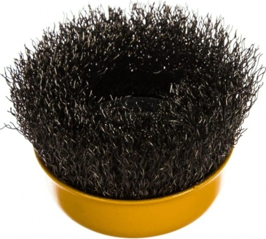 Щетка для УШМ Denzel 746 043 75 мм, м14, чашка, витая нерж. проволока 0,3 мм [746043]