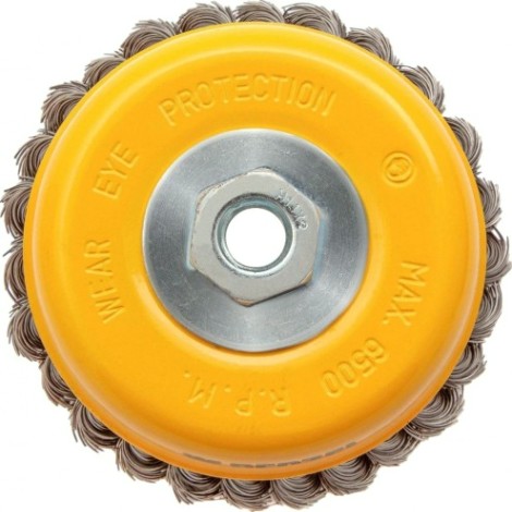 Щетка для УШМ Denzel 746 273 125 мм, м14, чашка, крученая нерж. проволока 0,5 м [746273]