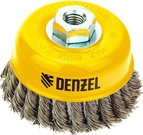 Щетка для УШМ Denzel 746 283 100 мм, м14, чашка, крученая нерж. проволока 0,5 [746283]