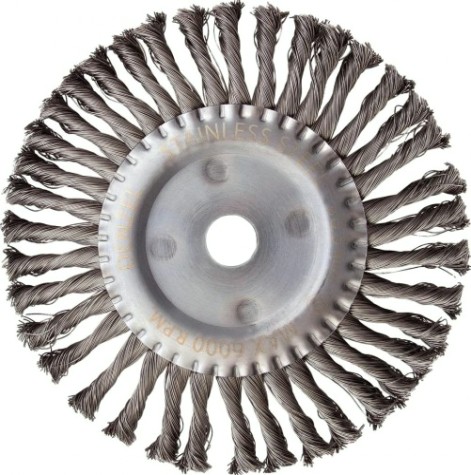 Щетка для УШМ Denzel 746 383 200 мм, нержавеющая проволока 0,5 мм [746383]